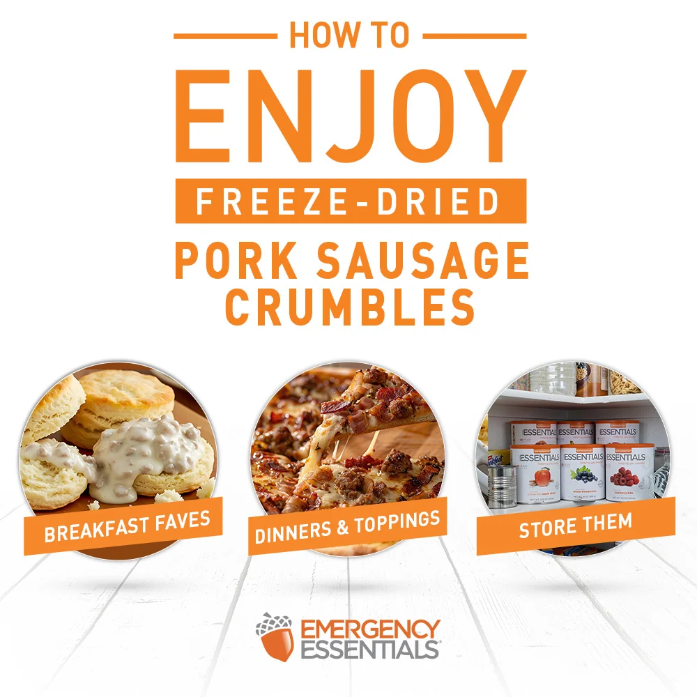 NEW Emergency Essentials® Pork Sausage Crumbles Large #10 can - Image 3