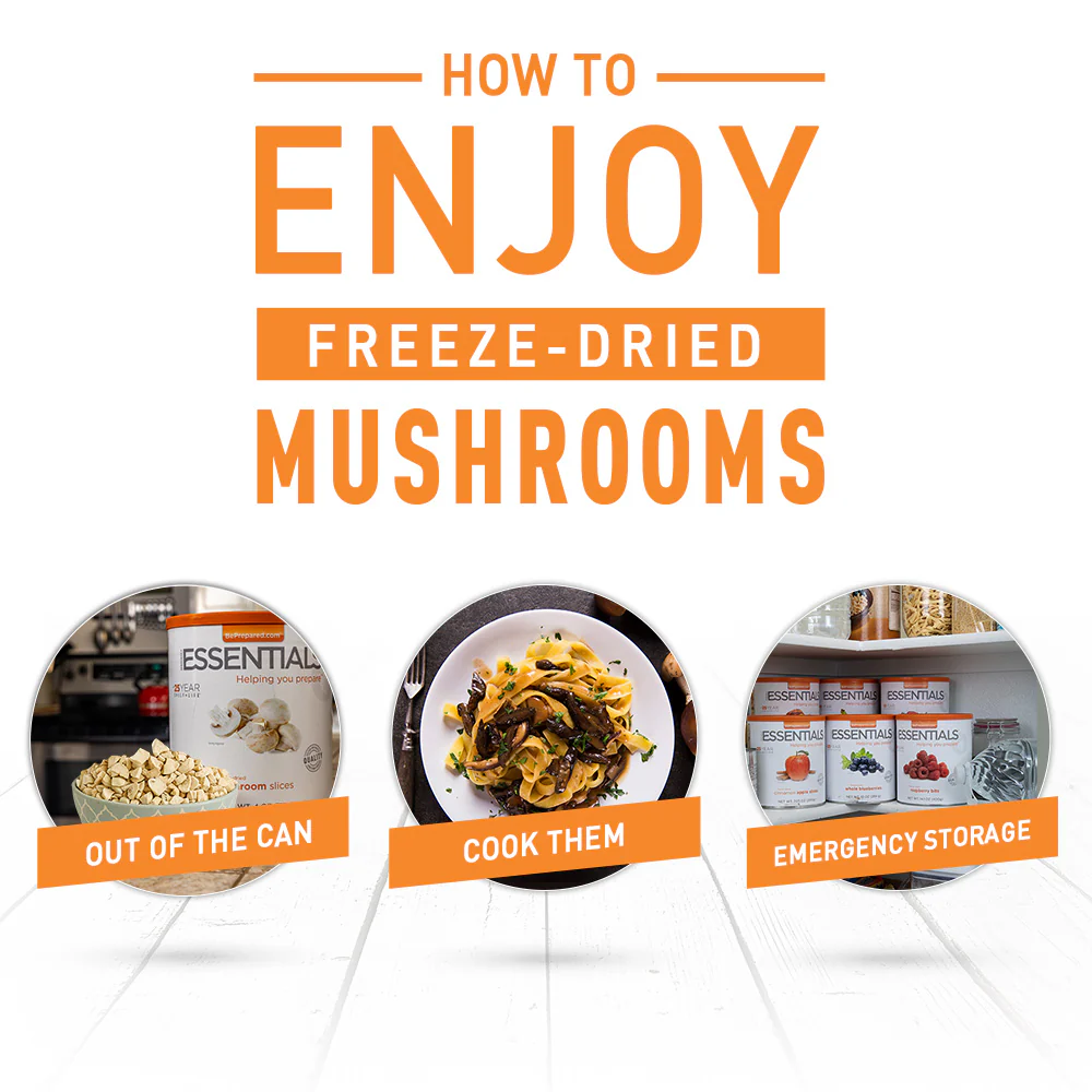 Emergency Essentials® Freeze-Dried Mushroom Slices Large #10 Can - Image 3