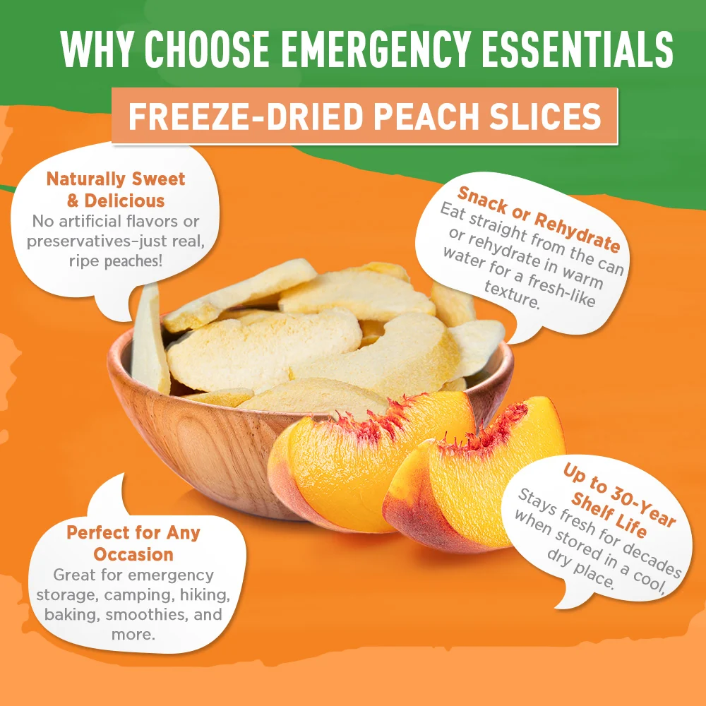 Emergency Essentials® Freeze-Dried Peach Slices Large Can - Image 4