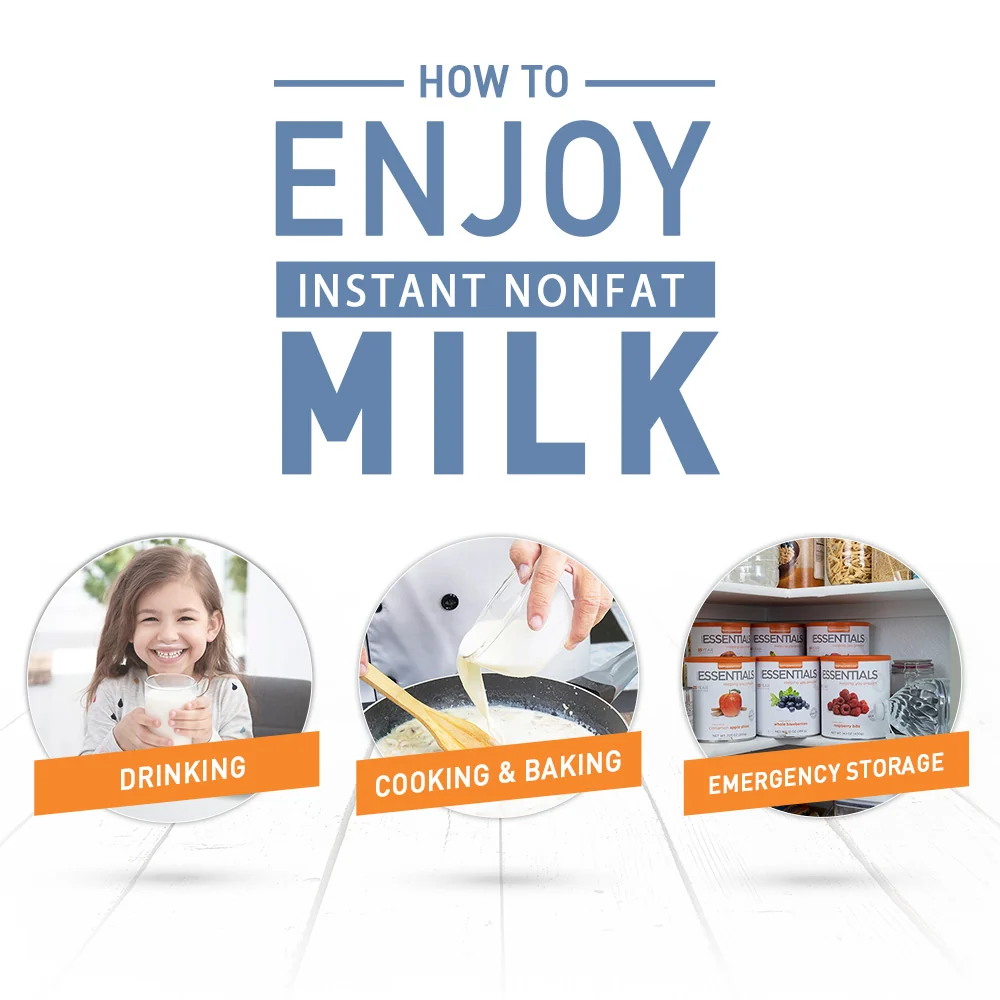 Emergency Essentials® Fortified Instant Nonfat Dry Milk Large (29 Ounces) #10 Can - Image 3